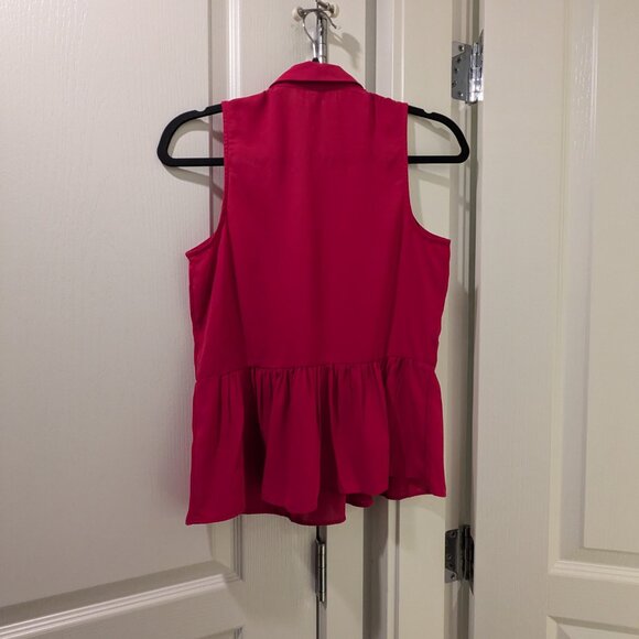 American Eagle Sleeveless Blouse with Ruffle, Size XS, Hot Pink - Picture 4 of 4